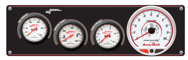 Longacre Sportsman™ Elite 3 Gauge Panel w/Tach Oil Pressure, Water Temperature, Fuel Pressure - 52-46908