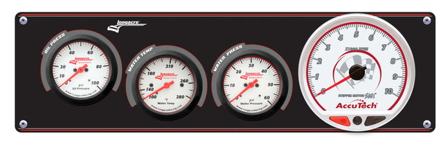 Longacre Sportsman™ Elite 3 Gauge Panel w/Tach Oil Pressure, Water Temperature, Water Pressure - 52-46909