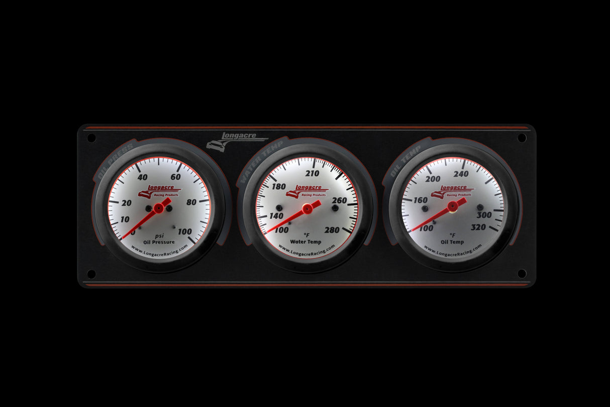 Longacre Sportsman™ Elite 3 Gauge Panel Oil Pressure, Water Temperature, Oil Temperature - 52-46913