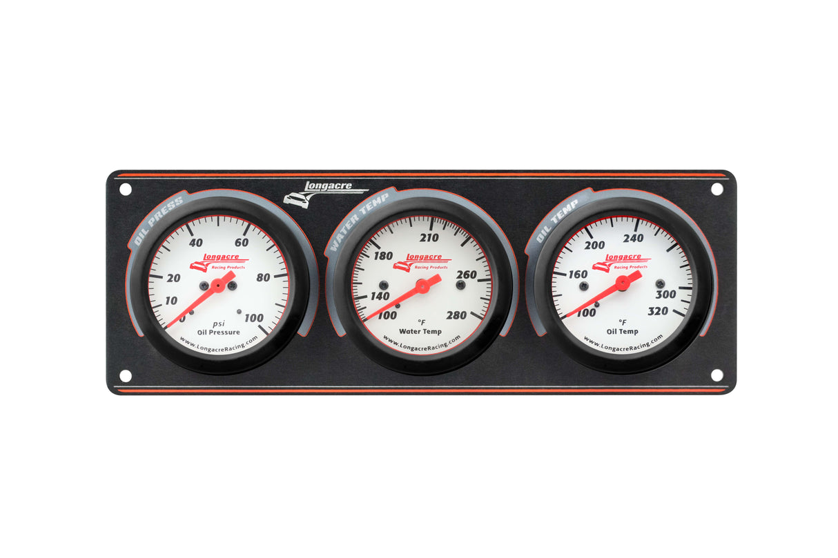 Longacre Sportsman™ Elite 3 Gauge Panel Oil Pressure, Water Temperature, Oil Temperature - 52-46913