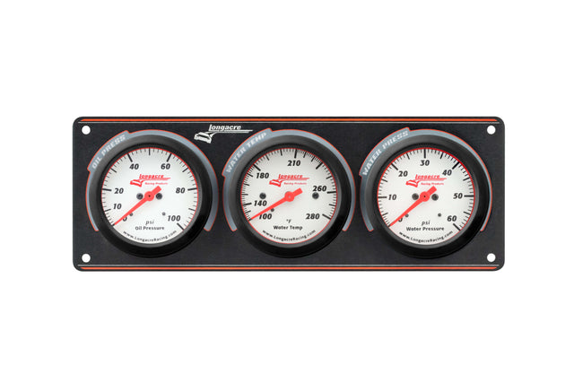Longacre Sportsman™ Elite 3 Gauge Panel Oil Pressure, Water Temperature, Water Pressure - 52-46915