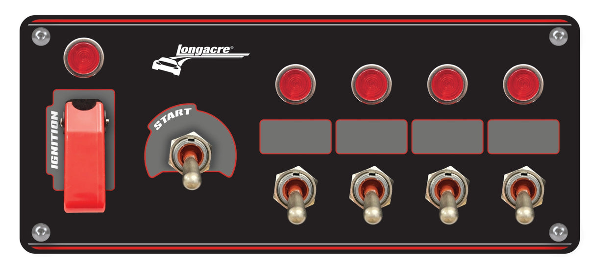 Longacre Elite Switch Panel - Starter/Ignition/4 ACC With Lights - 52-48969