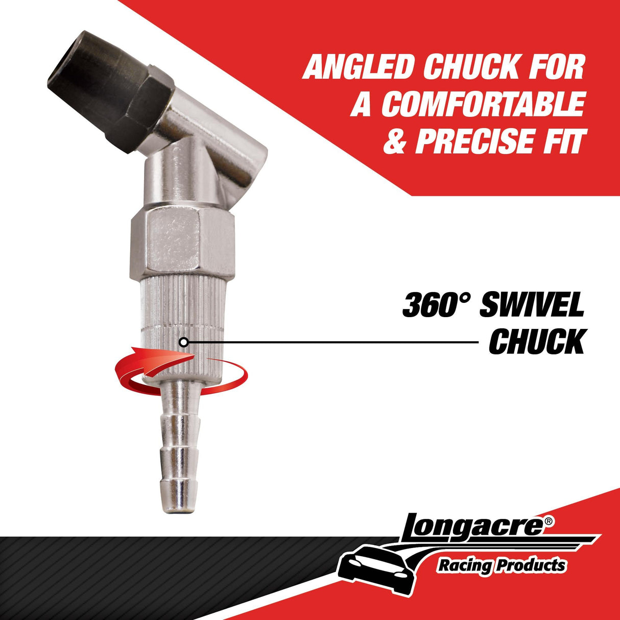 Longacre Swiveling Angle Tire Gauge Chuck - 52-50496