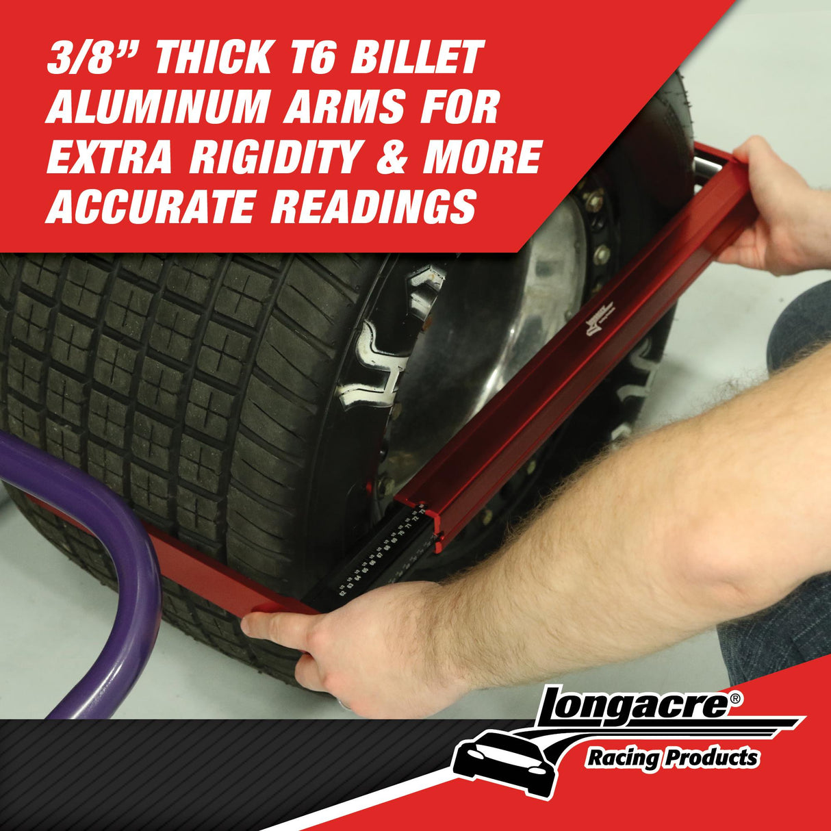 Longacre Billet Aluminum Stagger Gauge with Roller - 52-50846
