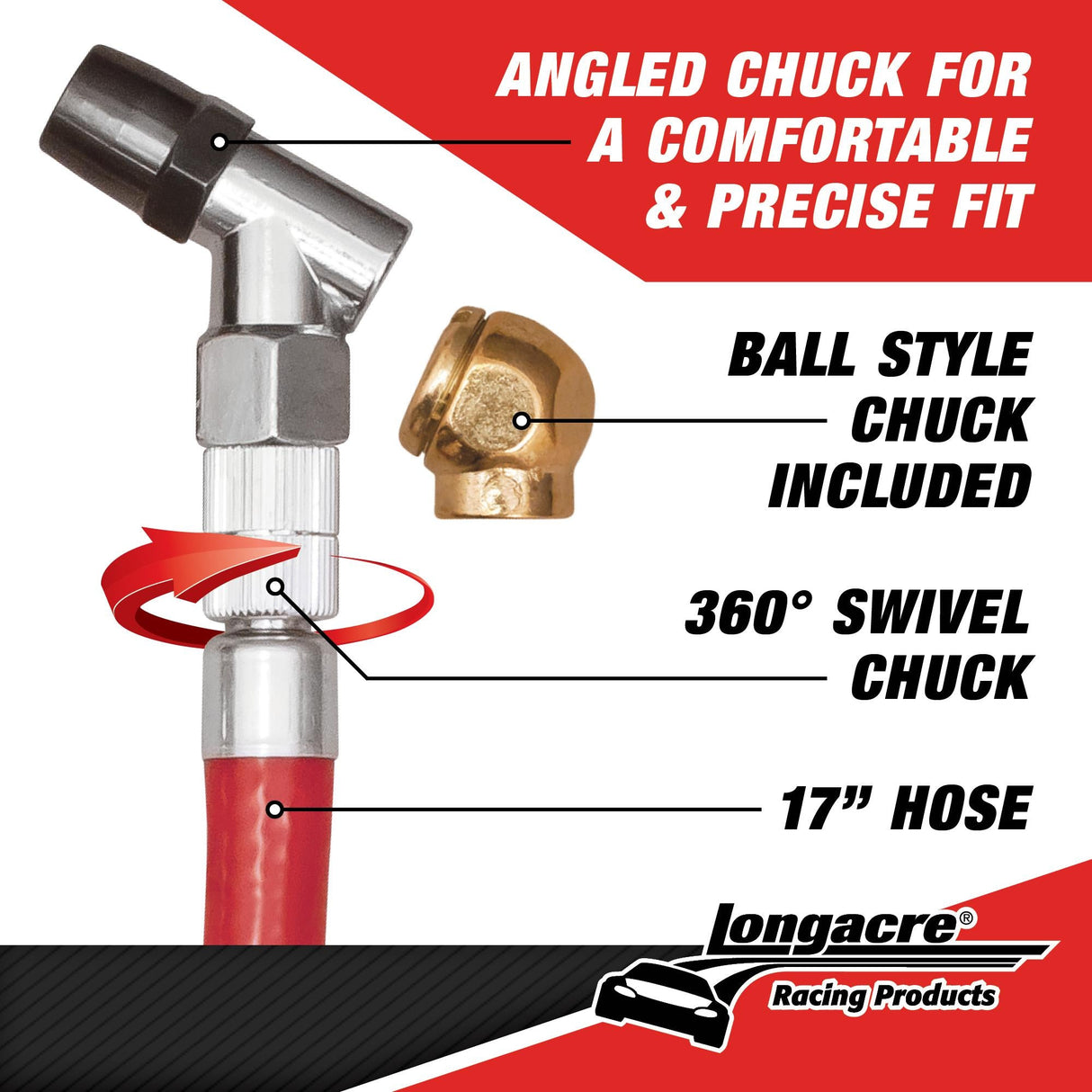 Longacre Deluxe 2½" Analog Tire Pressure Gauge - 52-52003