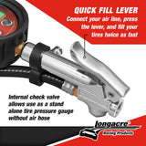 Longacre Digital Quick Fill Tire Pressure Gauge 0-125 psi - 52-53098