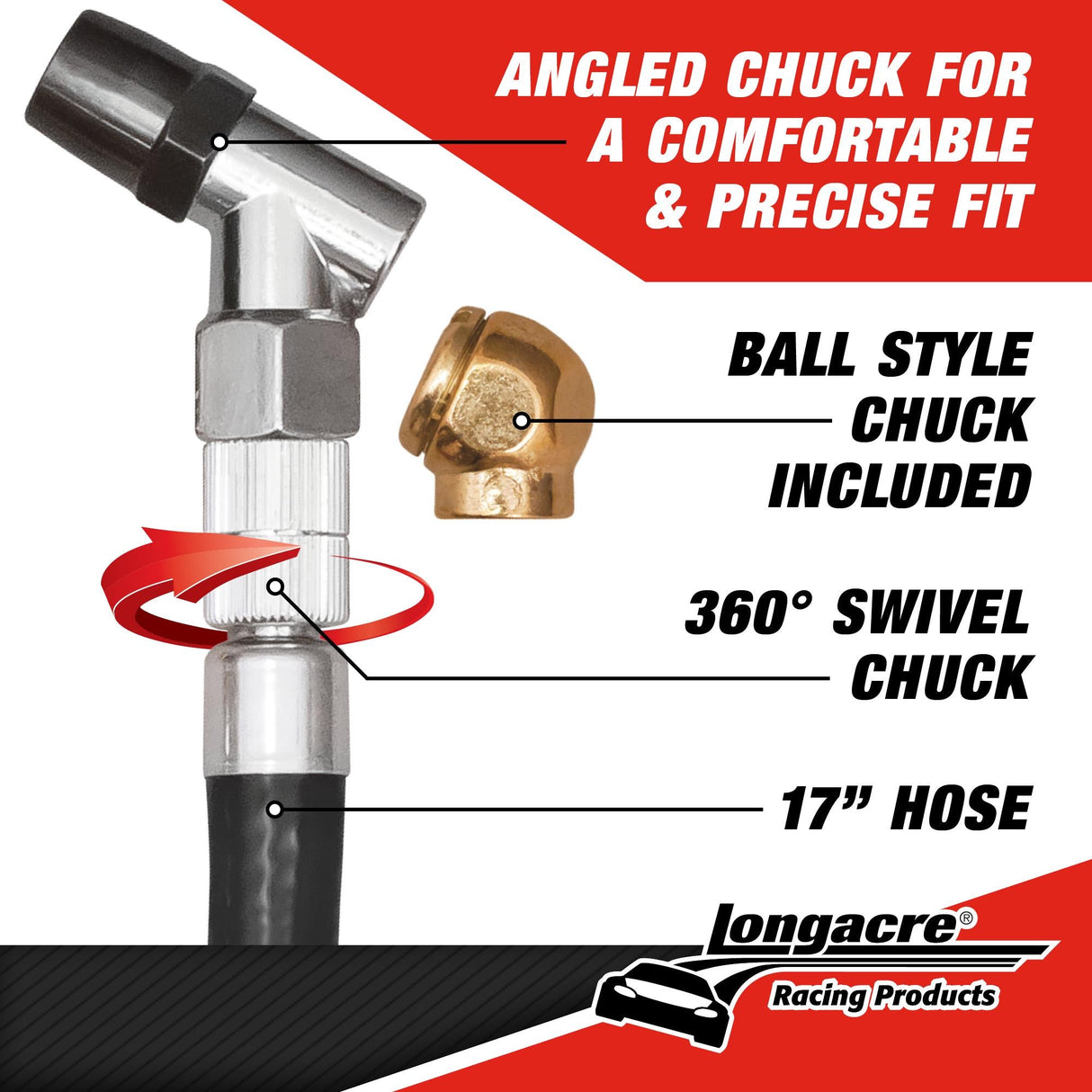 Longacre Digital Quick Fill Tire Pressure Gauge 0-125 psi - 52-53098