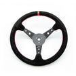 Longacre Suede Dished Steering Wheel - 15" Black - 52-56797