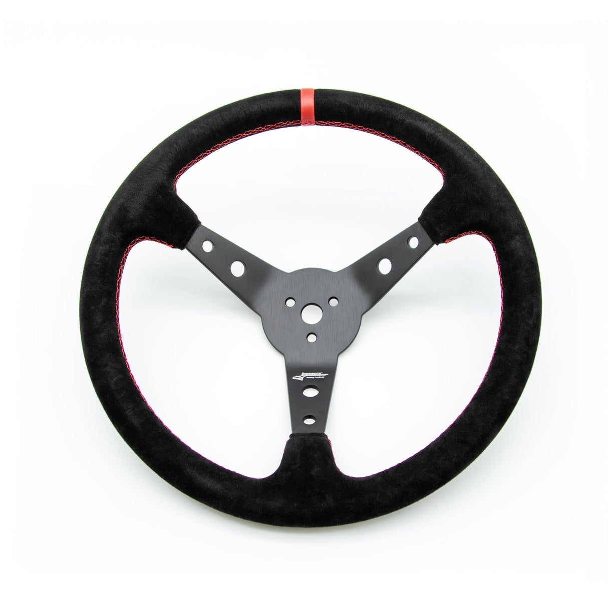 Longacre Suede Dished Steering Wheel - 15" Black - 52-56797