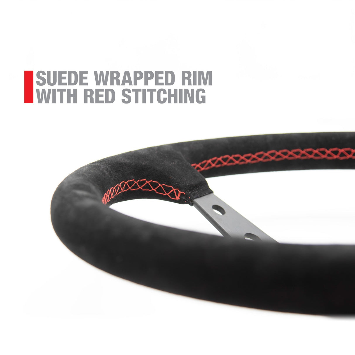 Longacre Suede Dished Steering Wheel - 15" Black - 52-56797