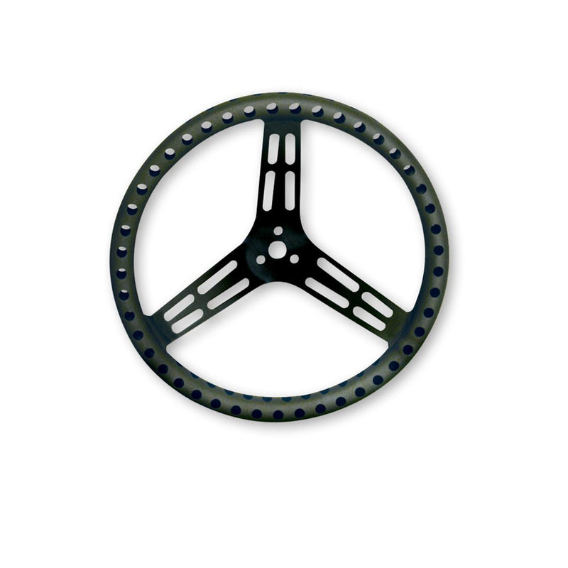 Longacre 15" Uncoated Black Aluminum - DRILLED - Dished