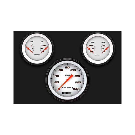 Classic Instruments Velocity White Three Gauge Set - VS64WBLF