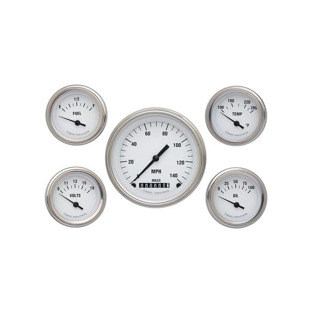 Classic Instruments White Hot Five Gauge Set - WH00SLF