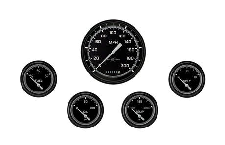 Classic Instruments AutoCross Gray Five Gauge Set 254 - AX254GBLF