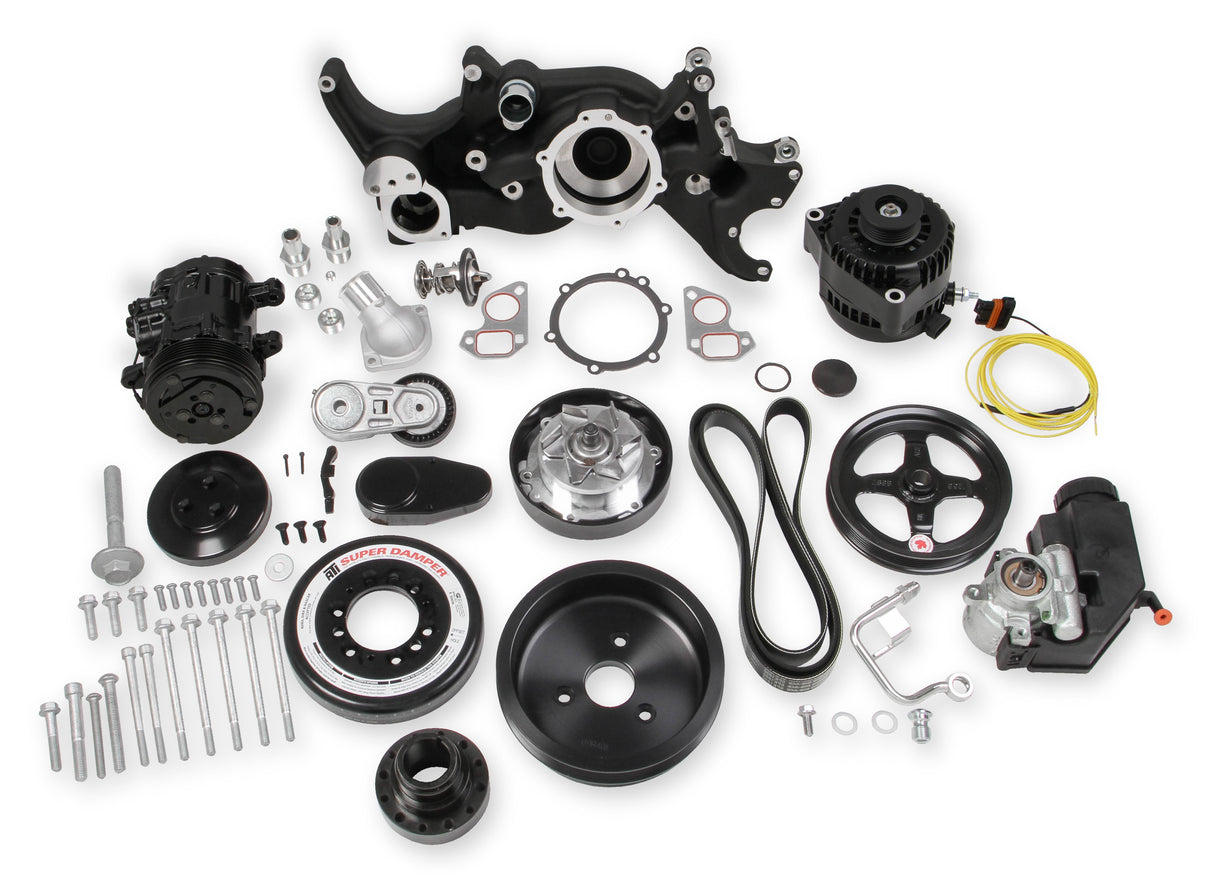 Holley 20-180BK Premium Black Mid-Mount Complete Accessory System