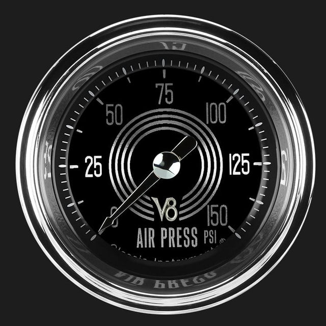 Classic Instruments V8 Speedster 2 1/8" Air Pressure Gauge - V8SR118SHC