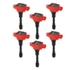 MSD Ignition Coil - Blaster Series - Fits Nissan/Infiniti 3.5L - Red - 6-Pack - 827916