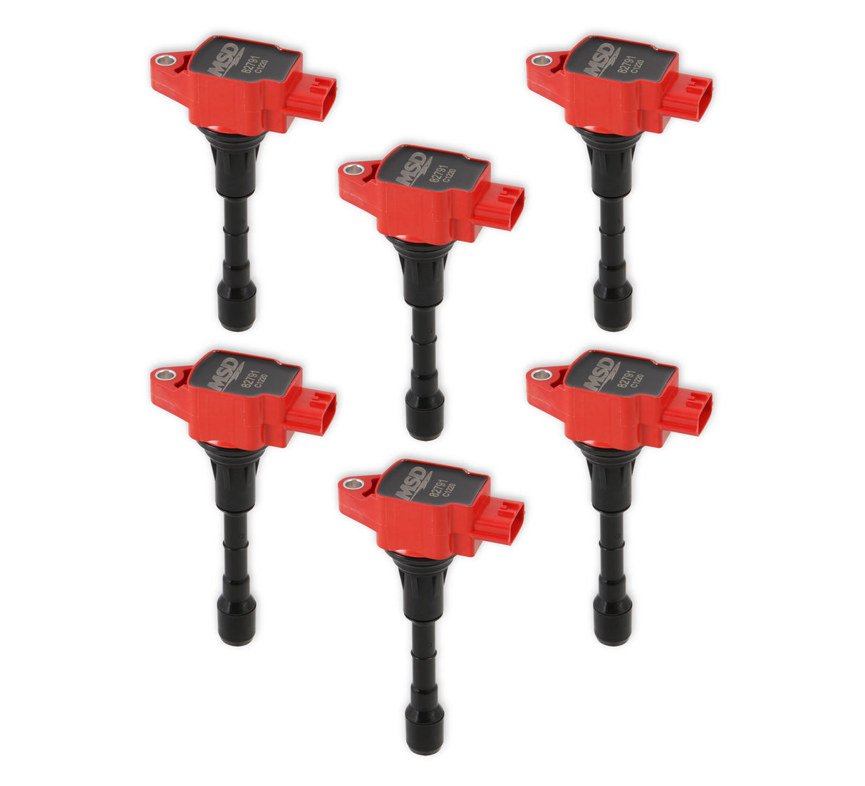 MSD Ignition Coil - Blaster Series - Fits Nissan/Infiniti 3.5L - Red - 6-Pack - 827916