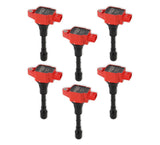 MSD Ignition Coil - Blaster Series - Fits Nissan/Infiniti 3.5L - Red - 6-Pack - 827916