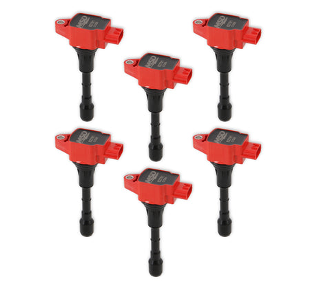 MSD Ignition Coil - Blaster Series - Fits Nissan/Infiniti 3.5L - Red - 6-Pack - 827916