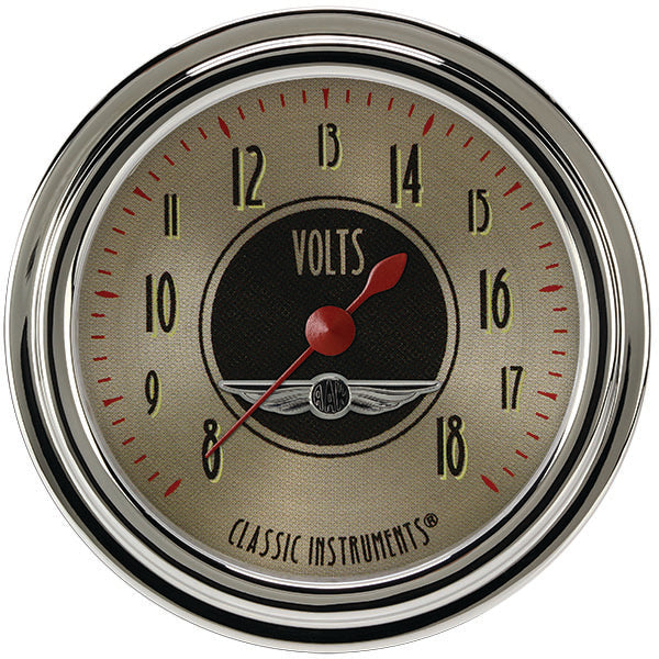 Classic Instruments All American Nickel 2 5/8" Voltage Gauge - AN330SLC
