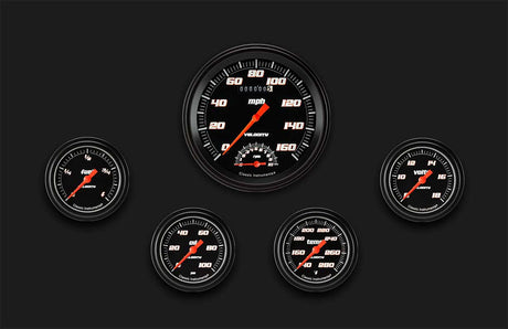 Classic Instruments Velocity Black Five Gauge Set 365 - VS365BBLF