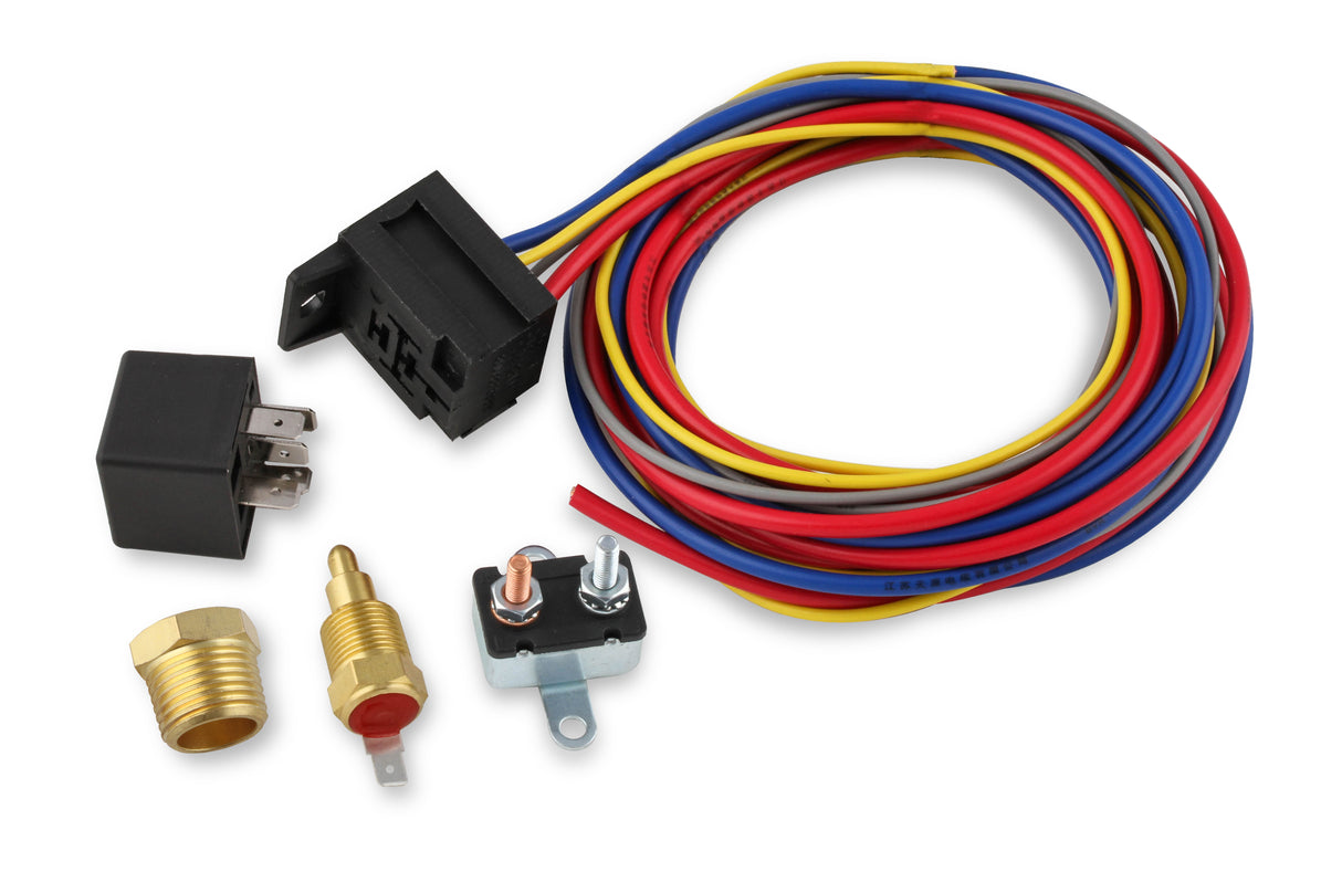 Mr Gasket Electric Fan Harness & Relay Kit with 185 Degree Temperature Switch - 40102G