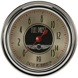 Classic Instruments All American Nickel 2 5/8" Fuel Pressure Gauge, 15 psi - AN345SLC