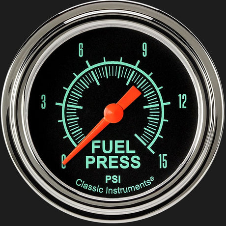 Classic Instruments G/Stock 2 5/8" Fuel Pressure Gauge, 15 psi - GS345SLF