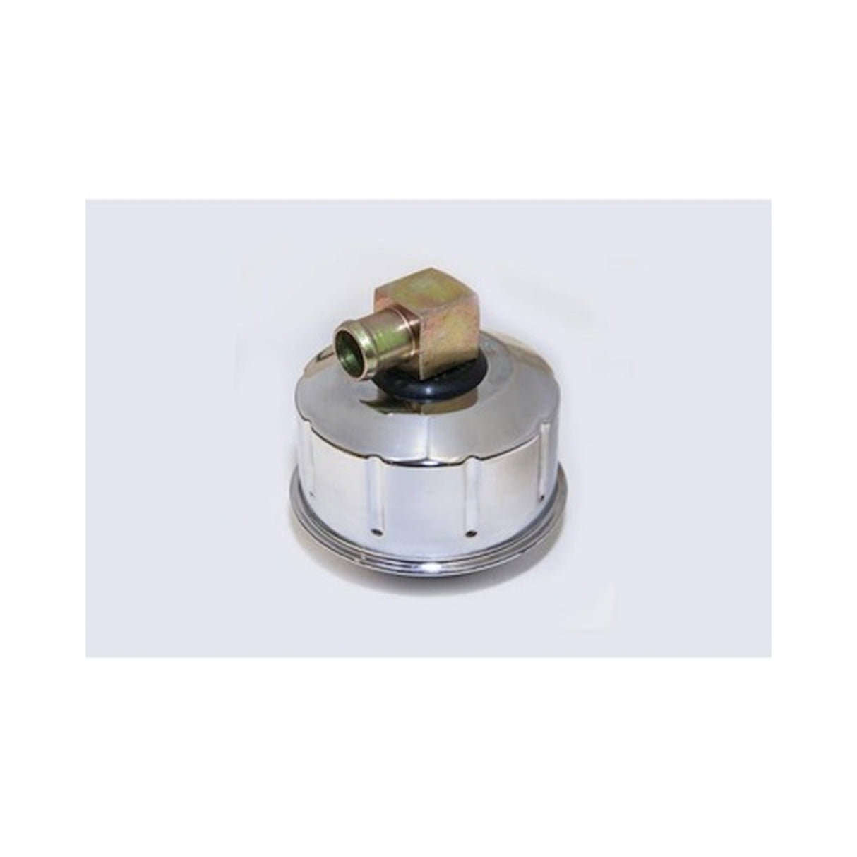 Scott Drake Closed Emissions Chrome Oil Cap With Gold Metal PCV Elbow. - C8AZ-6766-BC