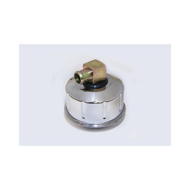 Scott Drake Closed Emissions Chrome Oil Cap With Gold Metal PCV Elbow. - C8AZ-6766-BC