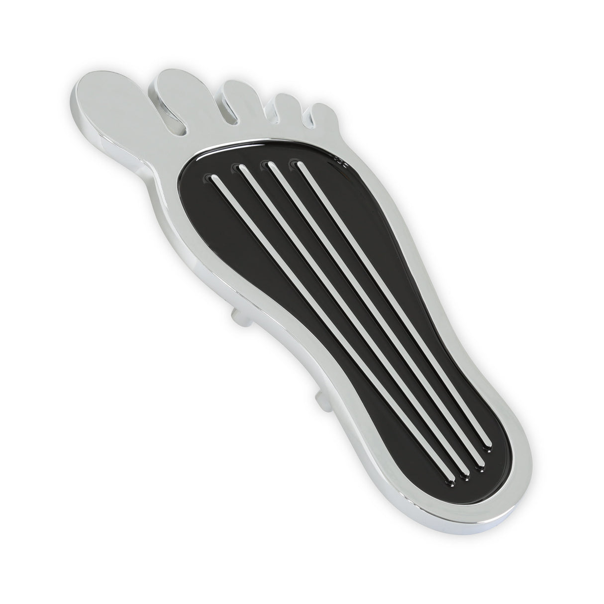 Mr Gasket Foot Print Gas Pedal Pad - Aluminum - Chrome & Painted Black Trim - 9645
