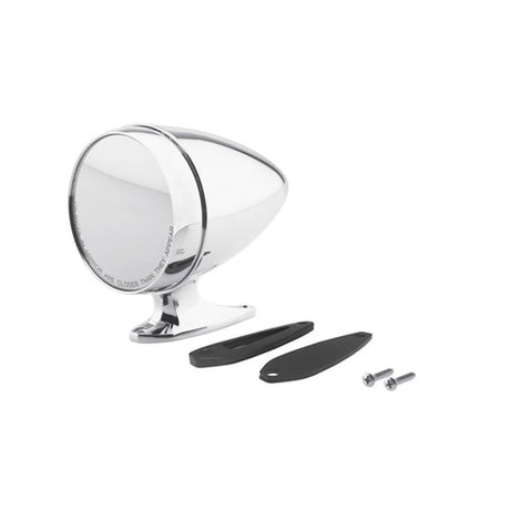 Scott Drake Bullet Chrome Exterior Mirror w/Short Base & Convex Glass, Pass Side - C5RZ-17696-AC