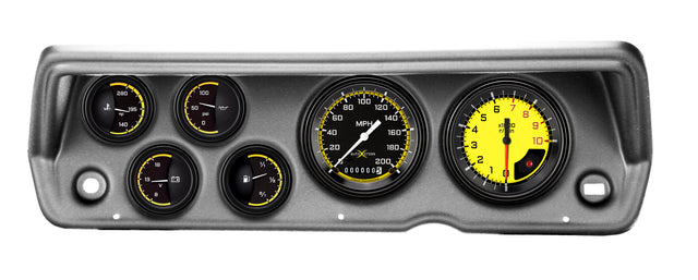 Classic Instruments 70-76 DUSTER AUTO CROSS YELLOW 6ga SET-MOPAR - CDDU70AXY01BA