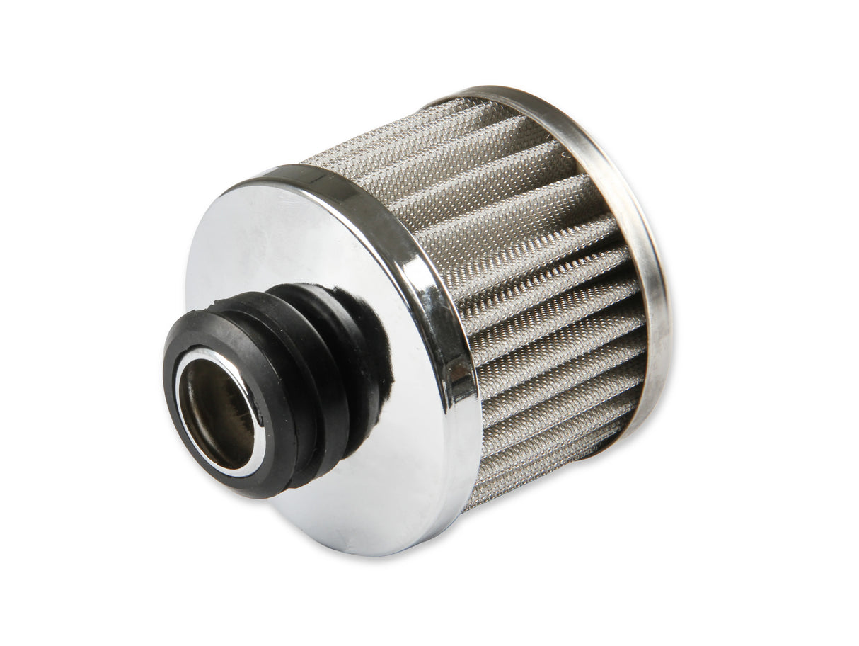 Mr Gasket Chrome Valve Cover Breather - Push On Style - 2049G