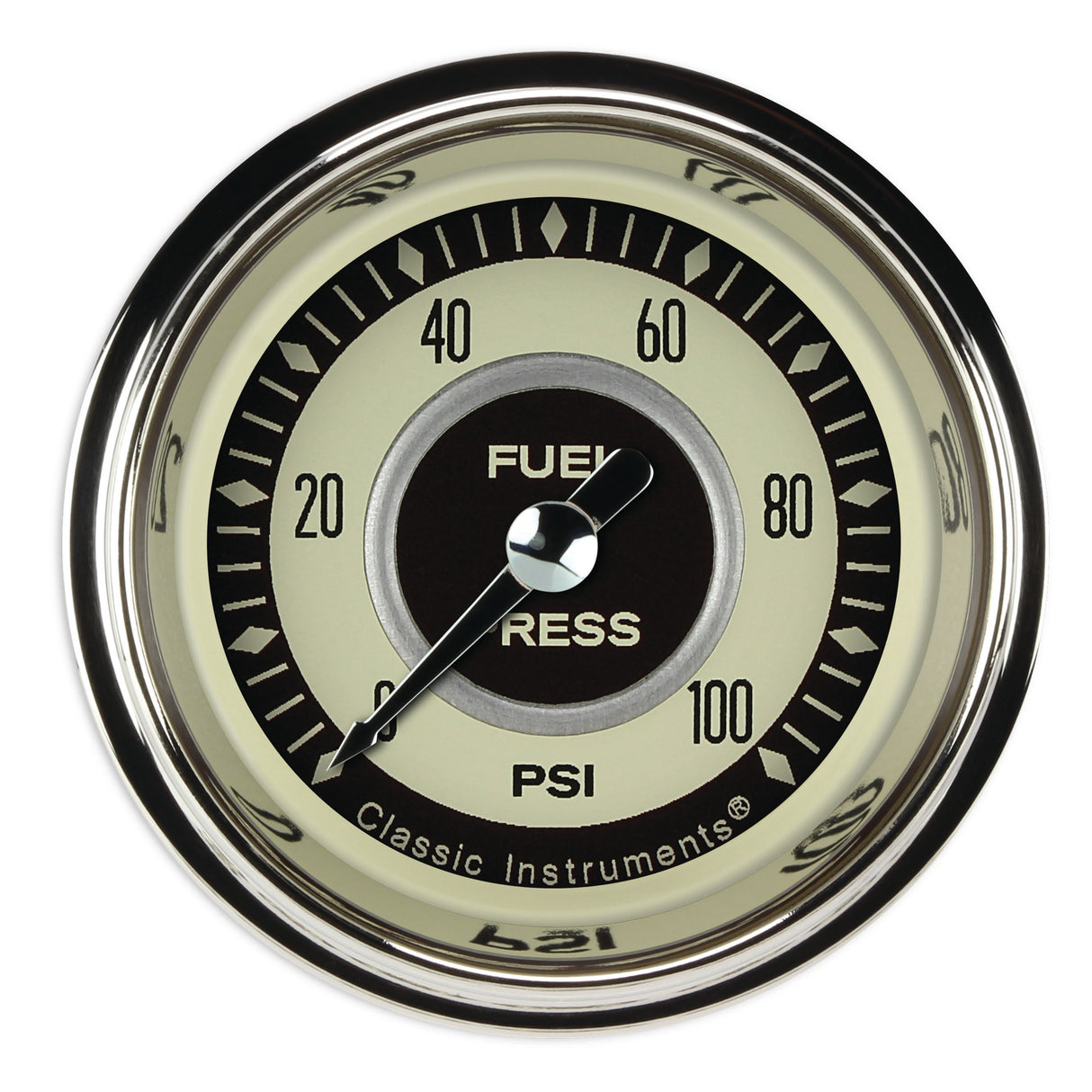 Classic Instruments Nostalgia VT 2-1/8" Fuel Pressure Gauge (100 PSI) - NT146SHC
