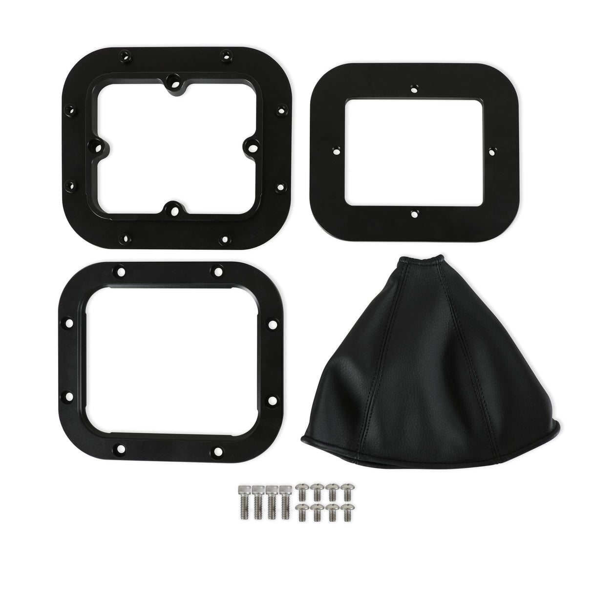 Hurst Billet Shifter Boot and Bezel - Rectangular - Black Finish - 115500HST
