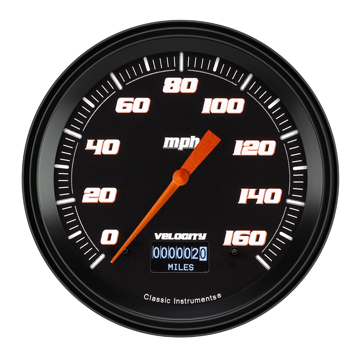 Classic Instruments Velocity Black 4 5/8" Speedometer with Information Screen - VS56DBBLF
