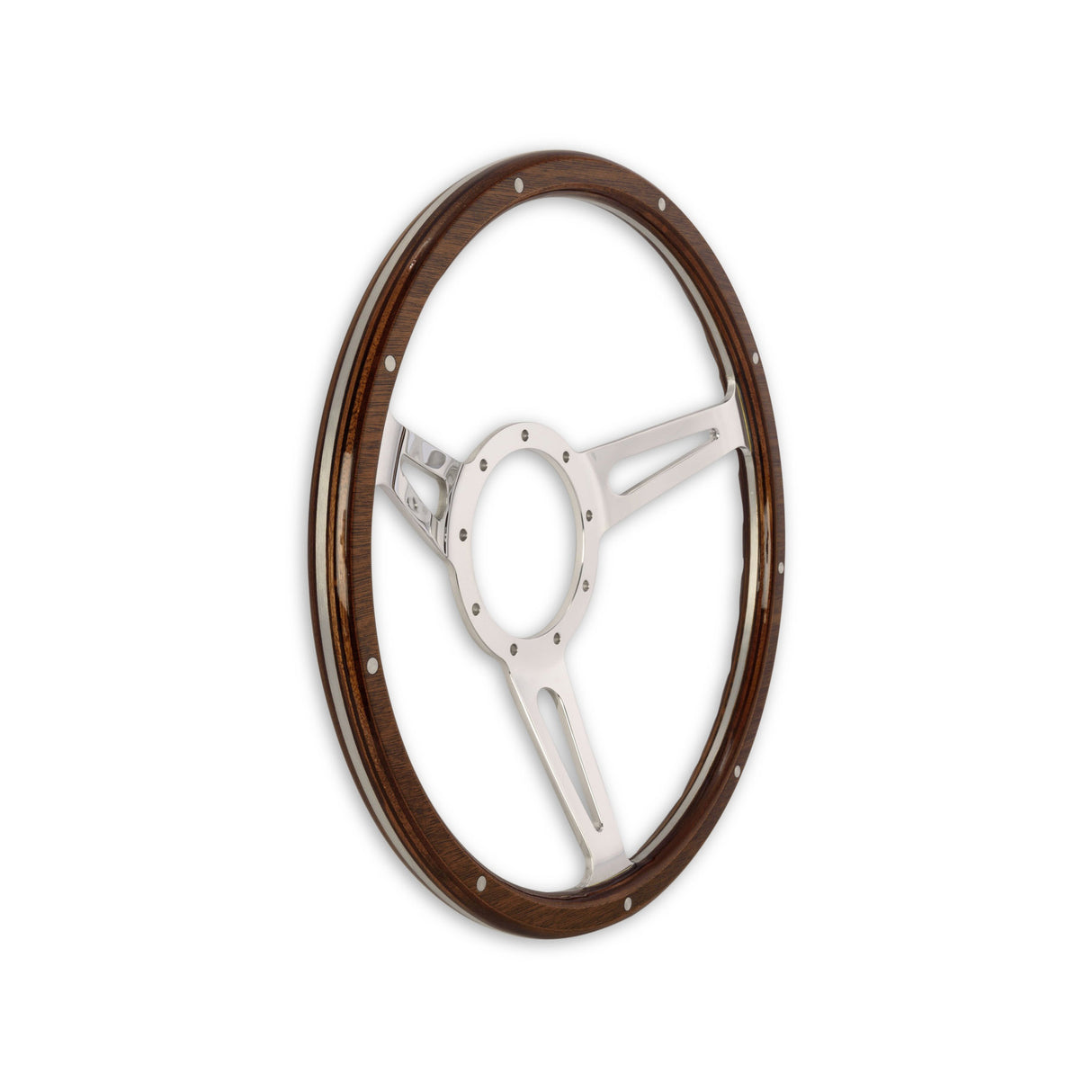Scott Drake Steering Wheel Corso Feroce Shelby Style Wood and Aluminum 14" - S1MS-3600-WG-14