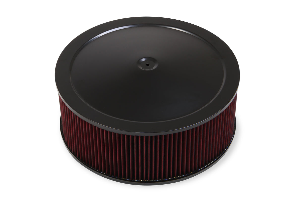 Holley 120-4660 4500 Drop Base Air Cleaner Black w/6" Red Washable Gauze Filter
