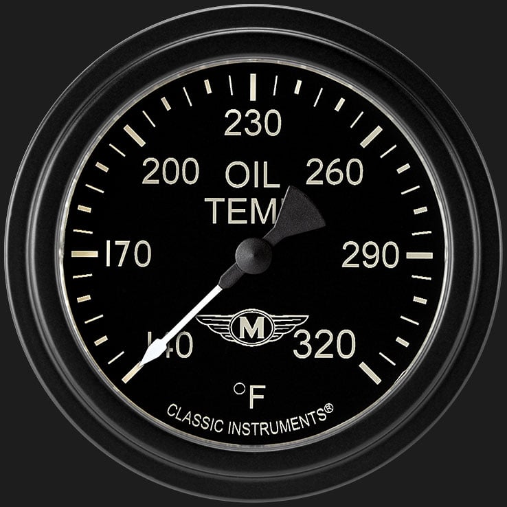Classic Instruments Moal Bomber 2 5/8" Oil Temperature Gauge - MA328BLF