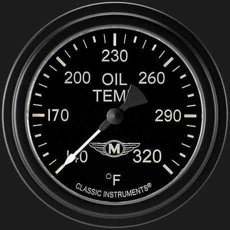 Classic Instruments Moal Bomber 2 5/8" Oil Temperature Gauge - MA328BLF