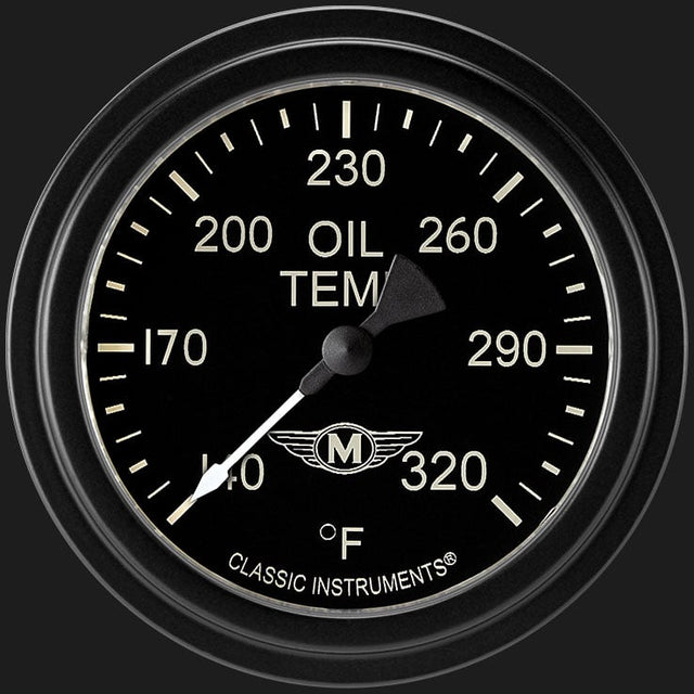 Classic Instruments Moal Bomber 2 5/8" Oil Temperature Gauge - MA328BLF