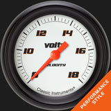 Classic Instruments Velocity White 2 5/8" Voltage Gauge - VS330WBPF