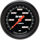 Classic Instruments Velocity Black 2-5/8" Brake Pressure Gauge - VS367BBPF