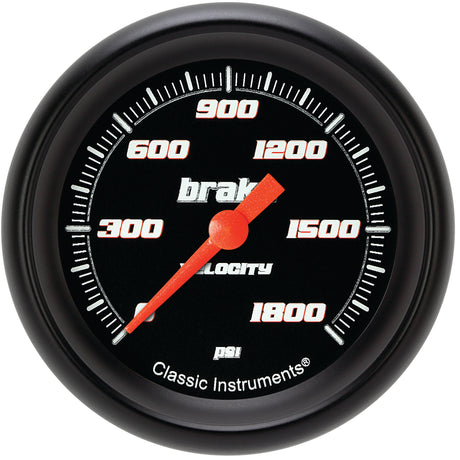 Classic Instruments Velocity Black 2-5/8" Brake Pressure Gauge - VS367BBPF