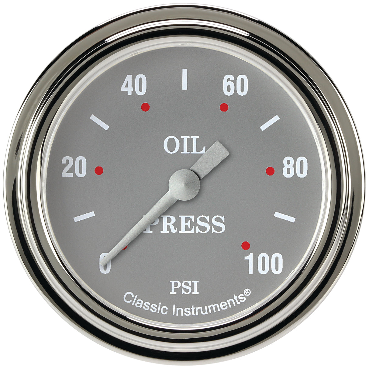 Classic Instruments Silver Gray 2-5/8" Oil Pressure Gauge - SG381SLF