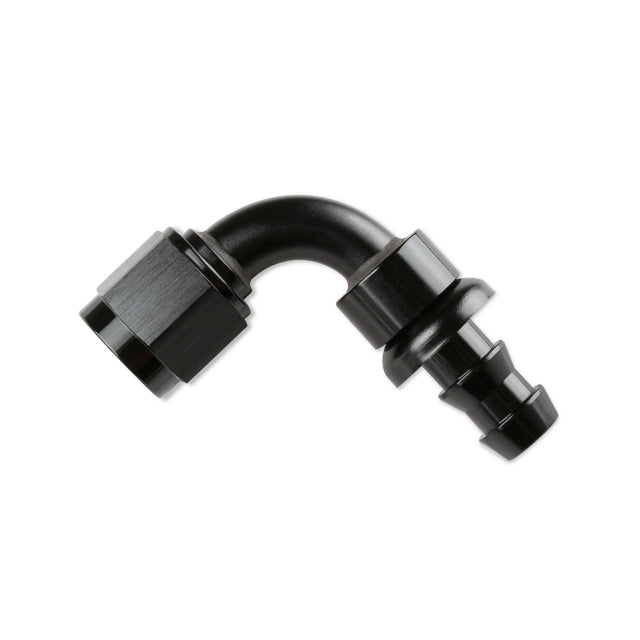 Mr Gasket -6 AN 90 Degree Push-On Hose Ends - Black - 209006-BL