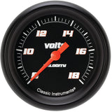 Classic Instruments Velocity Black 2-5/8" Volt Gauge - VS330BBPF