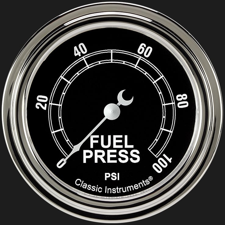 Classic Instruments Traditional 2 5/8" Fuel Pressure Gauge, 100 psi - TR346SLF